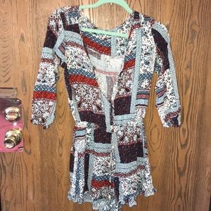 button up bohemian romper